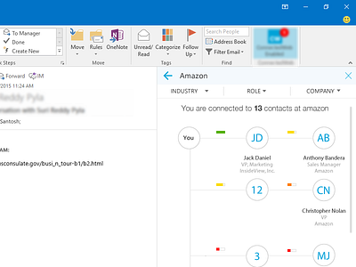 Outlook Plugin b2b connection insight outlook plugin ux