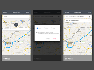 Adding Mileage Experience add milage for sales executive android app expense report material design mobile app mobile ux