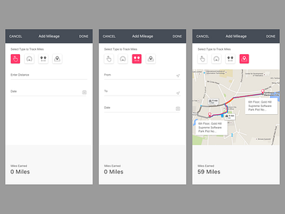 Adding Mileage Experience android app expense management expense report mobile ux