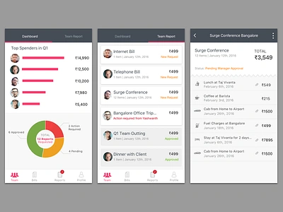 Manager Expense Report Dashboard for Android android design expense report management material design mobile ux