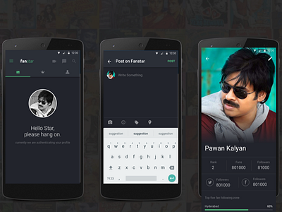 Fanstar Android Mobile App android material design mobile design