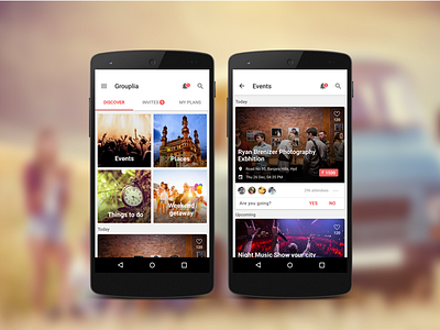 Discover Activities & Events Mobile App android discover activities events material design mobile app