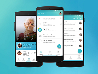 Caretaker App for HDFC android material design mobile ux