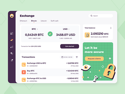 Cryptocurrency Exchange - Web app concept app application arounda balance blockchain concept crypto currency dashboard exchange finance fintech illustration interface saas sketch transaction ui ux wallet web