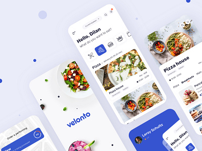 Velonto Food Delivery - Mobile app application arounda concept figma food delivery interface mobile notification order payment platform product design restaurant search service sketch startup tracking ui ux