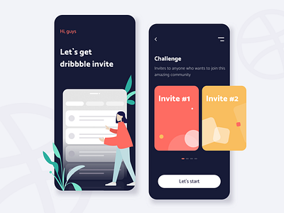 Dribbble invites - Mobile app concept