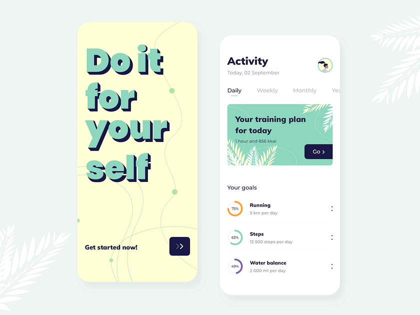 Activity Tracker Mobile app concept by Diana Makar for Arounda on