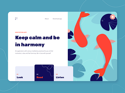 Meditation app - Landing page concept