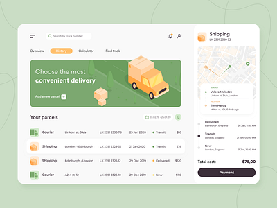 Delivery - Web app concept advisor app arounda color concept courier delivery figma food delivery golden grid illustration interface palette parcel ratio shipping sketch tracking ui ux