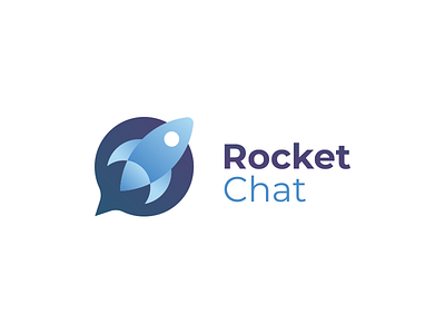 Rocket Chat - Logo app application brand branding chat chat app chat bot design icon illustration logo logotype minimal rocket rocket logo rocketship speech speech bubble type vector