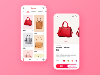 Women's Fashion Bags | UI Challenge #003 adobe xd app bags colorful colors design fashion fashion app minimal product product page shopping shopping app ui user interface ux vector women