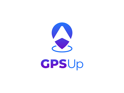 GPSUp - Logo app arrow brand branding design flat gps gps tracker icon location logo logo design logotype minimal type typography up vector