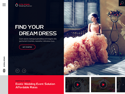 Wedding Planner Landing Page dress e commerce event fashion home page landing ui ux website wedding