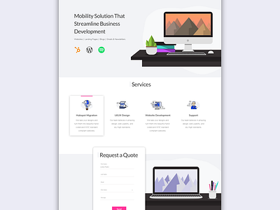 Development Made Easy Homepage hubspot landing page ui design ux design