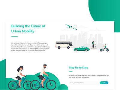 Urban Mobility app design illustrator uxdesign vehicle website design