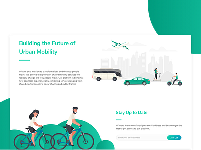 Urban Mobility app design illustrator uxdesign vehicle website design