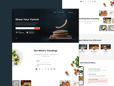 Landing Page for Foodies food web design