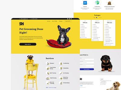 Sniffy Nose - Grooming and Vaccination for Dogs dogs landing page ux design