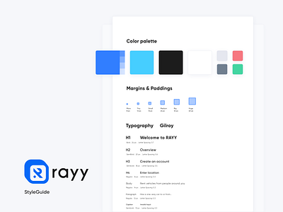 Rayy Style Guide brand identity branding design design system icon illustration mobile rayy rayy