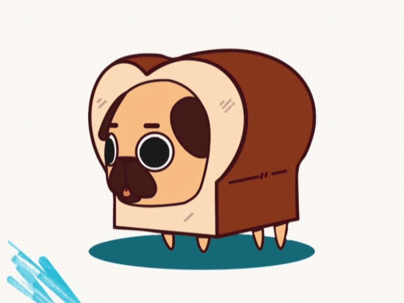 Pug ae animation character dog gif glitch pug sketch