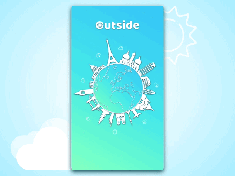 Outside App - Splash screen animation erminedesign mobile principle sketch ui ux weather