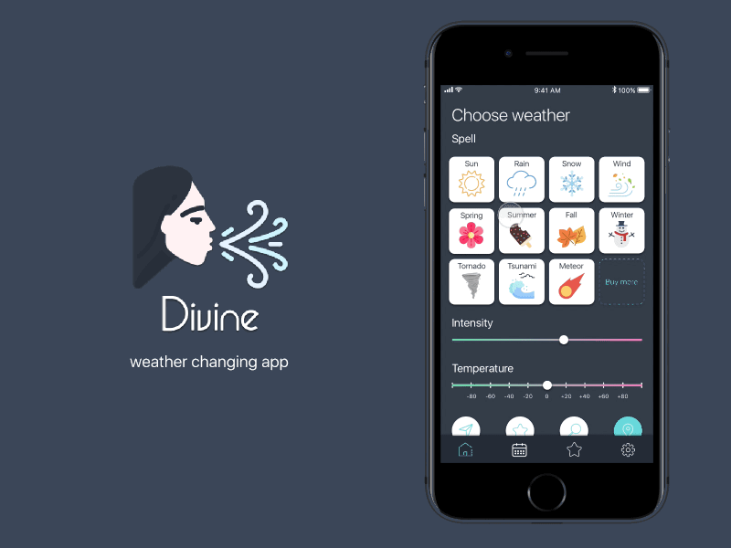 Divine App animation principle sketch ui ux weather