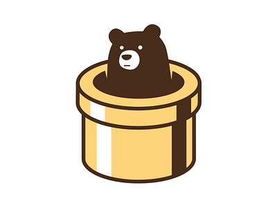2 Colour Bear bear branding icon illustration tunnel tunnelbear