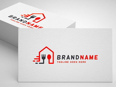 food delivery logo template vs1 bistro canteen chef cook cooking cuisine delivery fast food fork home house kitchen logo recipe restaurant sale speed spoon template