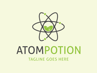 atom potion logo template atom bubble chemistry lab laboratory liquid logo medical potion research science technology