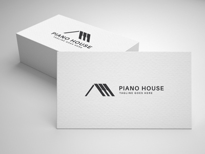 piano house logo building construction home house logo music piano sale sound store template