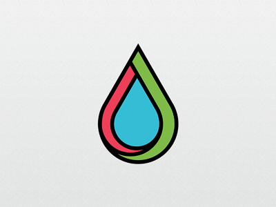 water drop color logo template