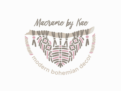 Logo for Macrame Studio adobe illustrator artisan boho crafts handmade illustration logo logo design macrame rustic