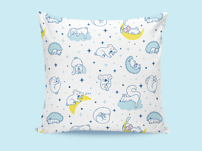 Baby pillowcase pattern adobe illustrator animal illustration pattern pillow pillowcase textile design
