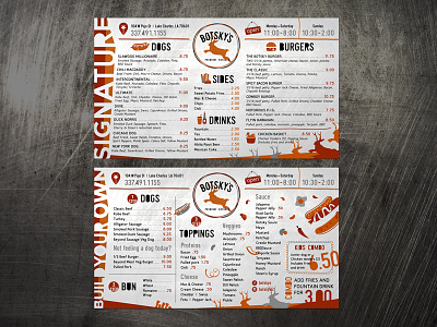 Menu design for hipster restaurant