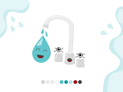 Sinky, Rolly and Ticky app bathroom illustration logo