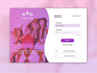 Daily UI #001 - Sign in for Friends Tales