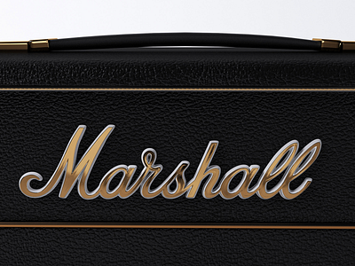 Marshall logo 3d 3ds max amp logo marshall v ray