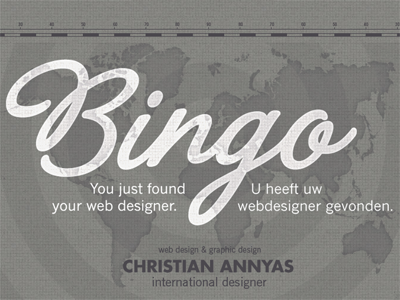 Bingo - new Annyas.com design futura bold la portenia news gothic texture webdesign