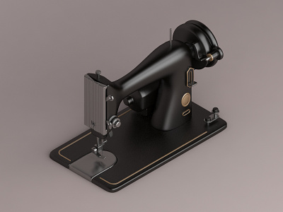 Singer Model 99k, 1911 3d design iconic industrial isometric konceptsketcher machine singer vray