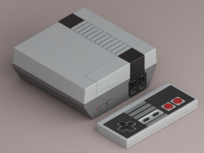 Nintendo Classic Mini 3d gaming icon nes nintendo orthographic retro vray
