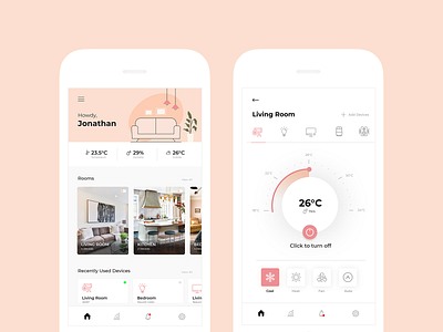 Smart Home App clean home app house lamp light minimalist mobile app remote control simple smart ui uidesign visual design