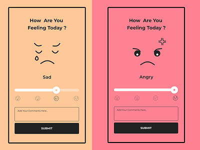 Emotional Slider clean design illustration simple ui uidesign