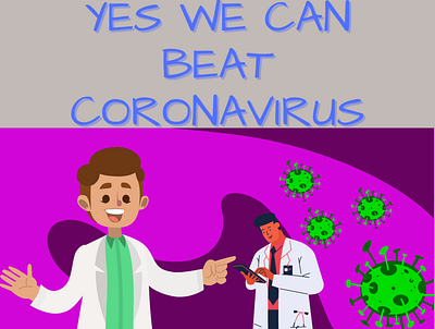 YES WE CAN BEAT CORONAVIRS branding coronavirus covid 19 design doctors icon illustration logo ui web