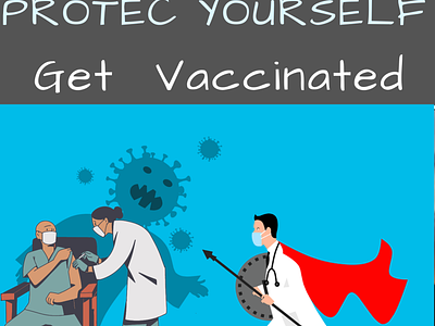 PROTECT YOUSELF GET VACCINATED branding cor coronavirus covid 19 design doctors icon illustration logo ui vaccination vaccine web