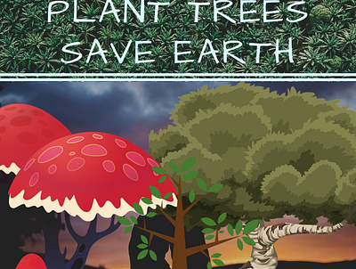 PLANT TREES, SAVE EARTH climate change design eart environment forest global warming icon logo trees web