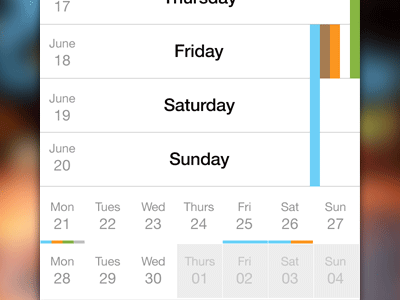 Sport Calendar app calendar colours date events ios7 iphone sports