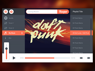 Simple Music Player Ui app gui house hud interface mobile music tablet ui