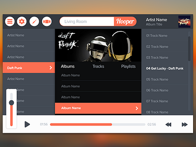 Home entertainment interface (music)