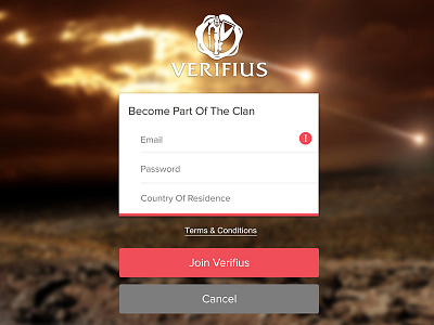 Join The Clan android app ios ipad iphone register sign ui up ux