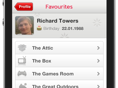 Profile view app gift icon ios ipad iphone list profile